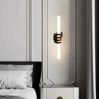 Contemporary Creative Palm Resin Acrylic LED Wall Sconce Lamp For Bedroom