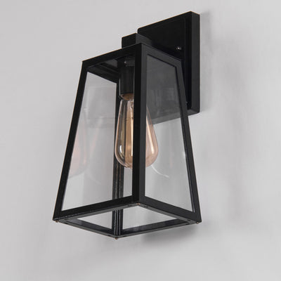 Modern Minimalist Trapezoid Aluminum Glass 1-Light Wall Sconce Lamp For Outdoor Patio