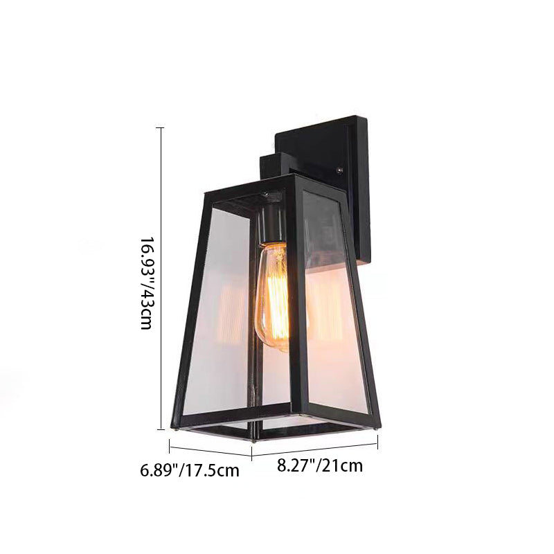 Modern Minimalist Trapezoid Aluminum Glass 1-Light Wall Sconce Lamp For Outdoor Patio