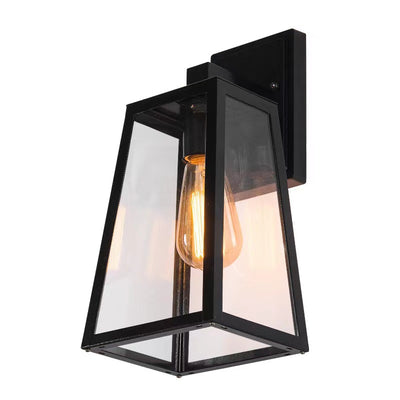 Modern Minimalist Trapezoid Aluminum Glass 1-Light Wall Sconce Lamp For Outdoor Patio