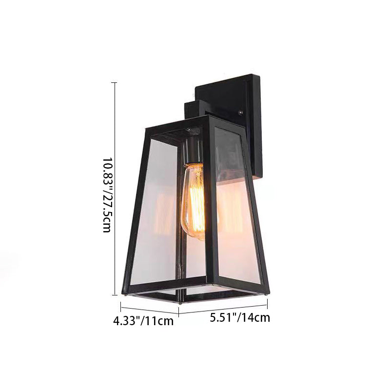 Modern Minimalist Trapezoid Aluminum Glass 1-Light Wall Sconce Lamp For Outdoor Patio