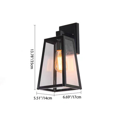 Modern Minimalist Trapezoid Aluminum Glass 1-Light Wall Sconce Lamp For Outdoor Patio