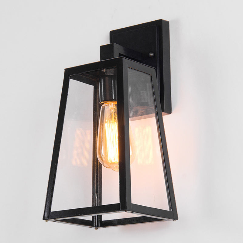 Modern Minimalist Trapezoid Aluminum Glass 1-Light Wall Sconce Lamp For Outdoor Patio