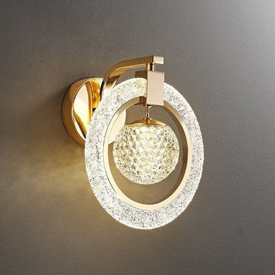 Modern Luxury Circle Metal Acrylic LED Wall Sconce Lamp For Bedroom