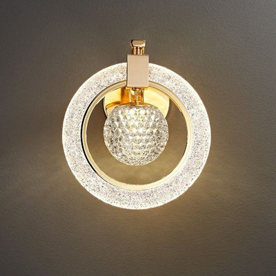 Modern Luxury Circle Metal Acrylic LED Wall Sconce Lamp For Bedroom