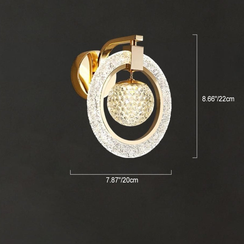 Modern Luxury Circle Metal Acrylic LED Wall Sconce Lamp For Bedroom