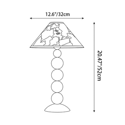 Contemporary Nordic Frustum Cone Iron Fabric 1-Light Table Lamp For Bedroom