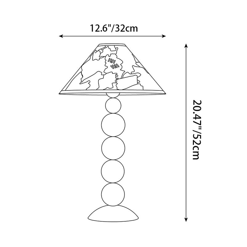 Contemporary Nordic Frustum Cone Iron Fabric 1-Light Table Lamp For Bedroom