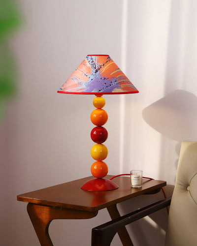 Contemporary Nordic Frustum Cone Iron Fabric 1-Light Table Lamp For Bedroom