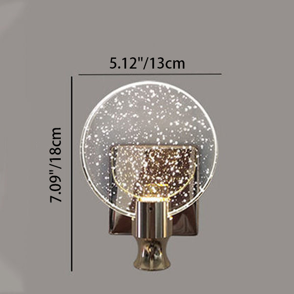 Contemporary Nordic Round Metal Crystal LED Wall Sconce Lamp For Bedroom