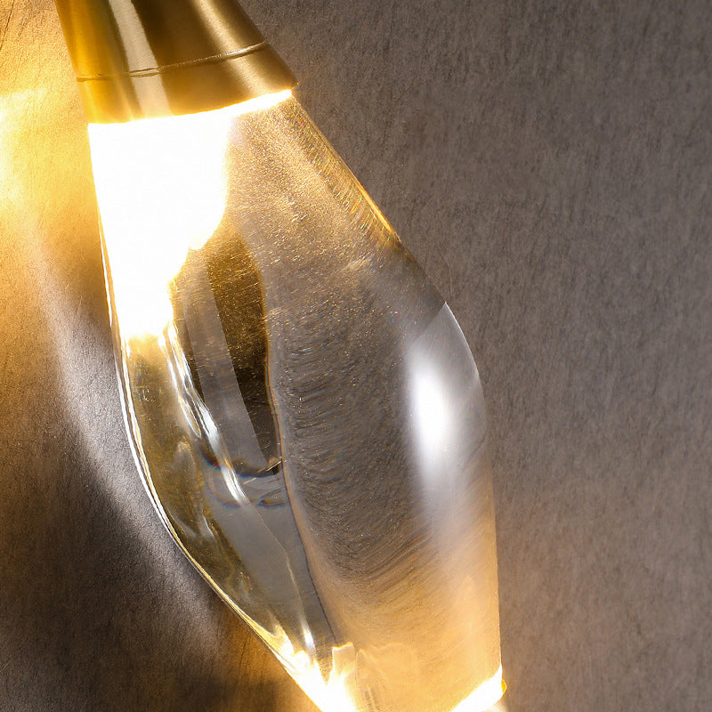 Modern Luxury Oval Copper Crystal LED Wall Sconce Lamp For Hallway