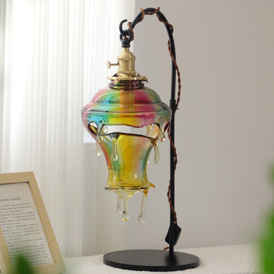 Contemporary Creative Water Drop Resin Copper Metal 1-Light Table Lamp For Bedroom