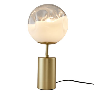 Contemporary Nordic Globe Glass Iron 1-Light Table Lamp For Bedroom