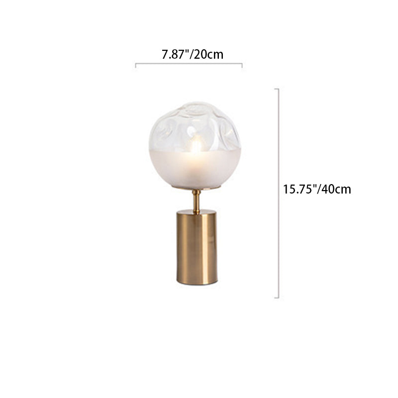 Contemporary Nordic Globe Glass Iron 1-Light Table Lamp For Bedroom