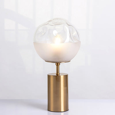 Contemporary Nordic Globe Glass Iron 1-Light Table Lamp For Bedroom