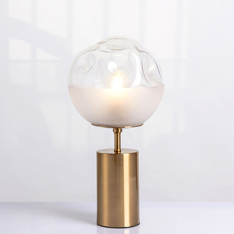 Contemporary Nordic Globe Glass Iron 1-Light Table Lamp For Bedroom