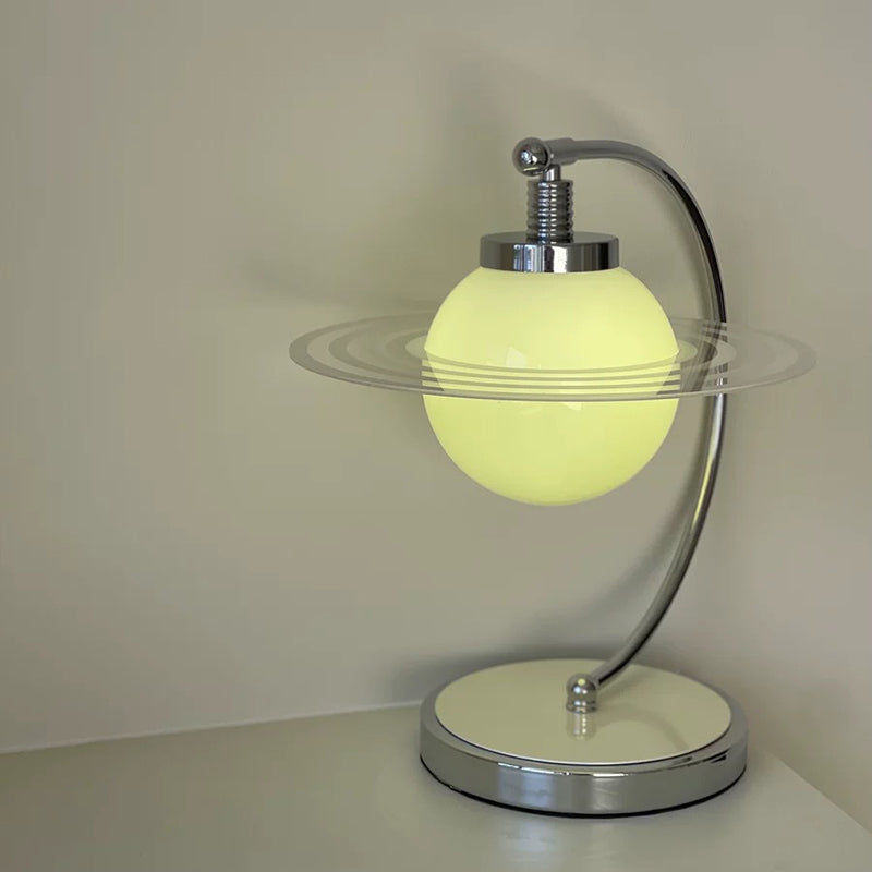 Contemporary Creative Globe Metal Glass 1-Light Table Lamp For Bedroom