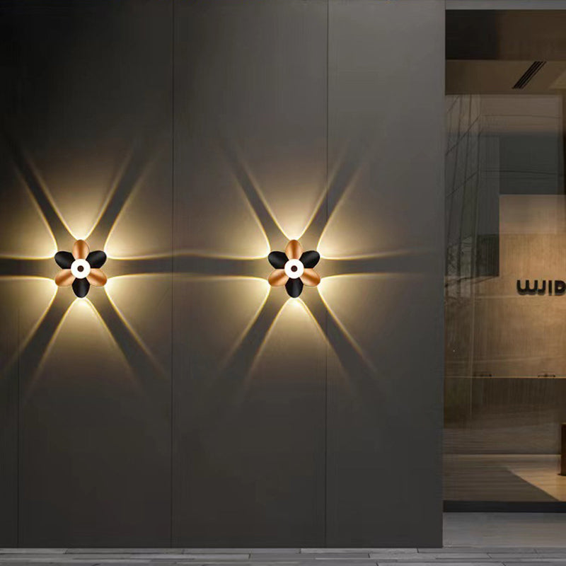 Contemporary Creative Waterproof Flower Aluminum LED Wall Sconce Lamp For Outdoor Patio