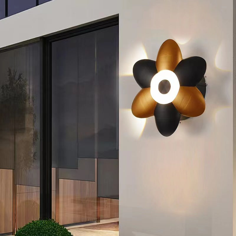 Contemporary Creative Waterproof Flower Aluminum LED Wall Sconce Lamp For Outdoor Patio