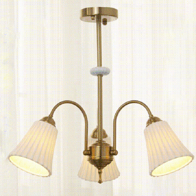 Traditional French Cone Copper Ceramic 3/5/8 Light Chandelier For Living Room