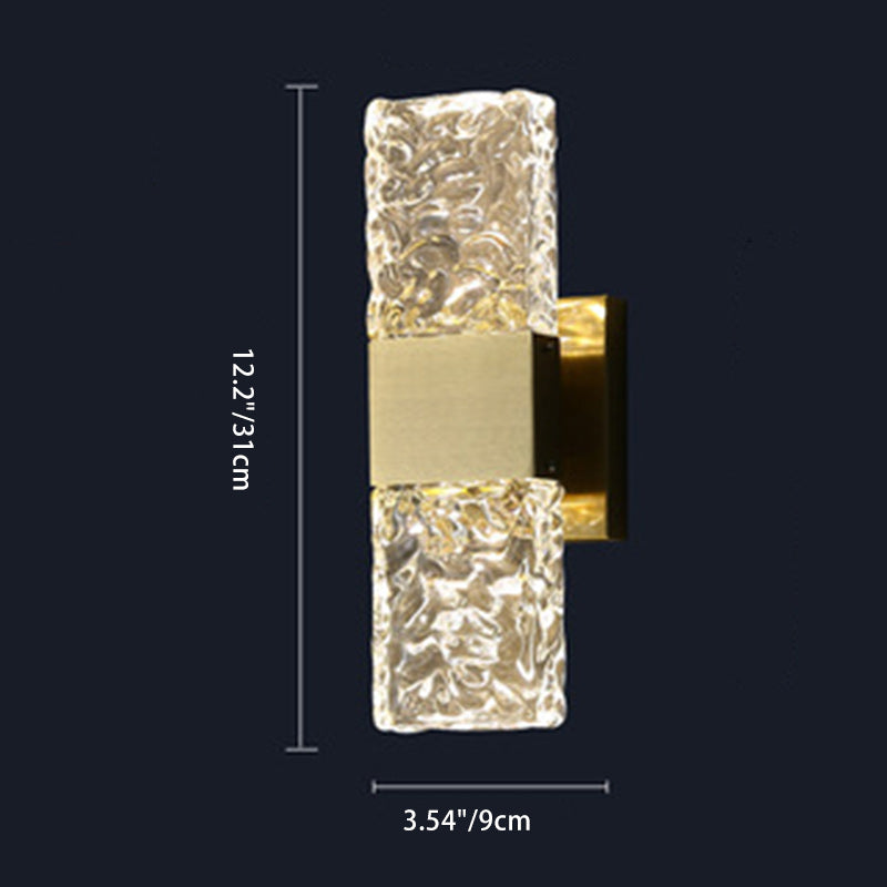 Modern Luxury Rectangular Crystal Stainless Steel LED Wall Sconce Lamp For Bedroom