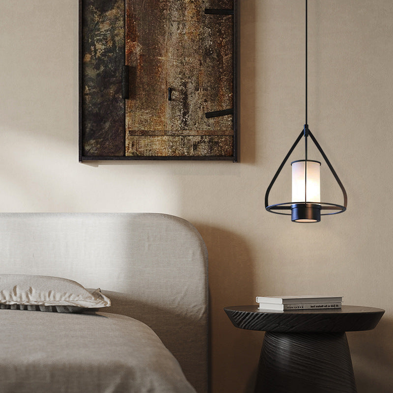 Modern Simplicity Cone Iron Marble LED Pendant Light For Bedroom