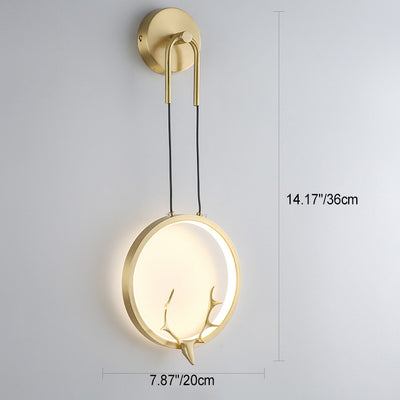 Contemporary Nordic Circle Copper Silicone LED Wall Sconce Lamp For Bedroom