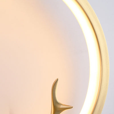 Contemporary Nordic Circle Copper Silicone LED Wall Sconce Lamp For Bedroom