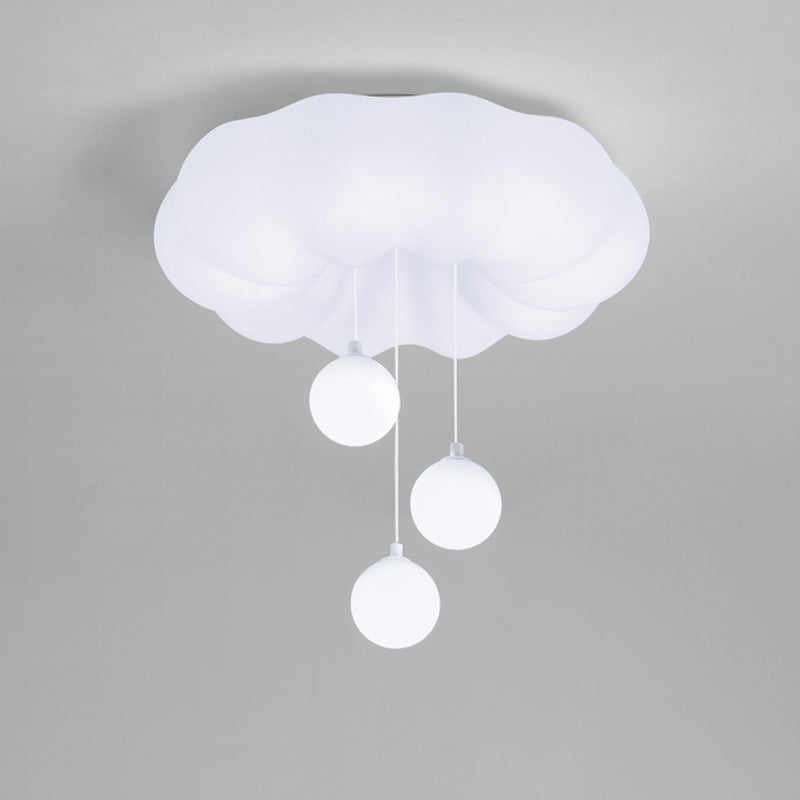 Modern Simplicity Cloud Round Iron PE LED Flush Mount Ceiling Light For Bedroom