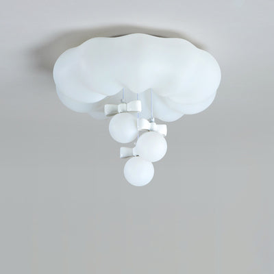 Modern Simplicity Cloud Round Iron PE LED Flush Mount Ceiling Light For Bedroom