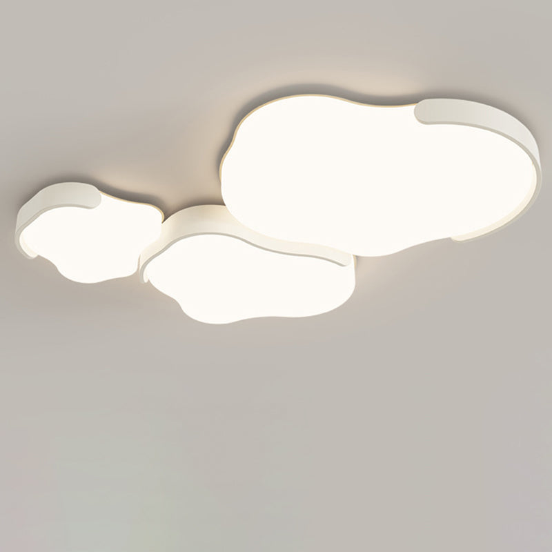 Modern Simplicity Cloud Cluster Iron Acrylic LED Flush Mount Ceiling Light For Bedroom