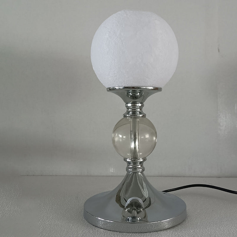 Contemporary Creative Moon Globe Iron Plastic Glass 1-Light Table Lamp For Bedroom