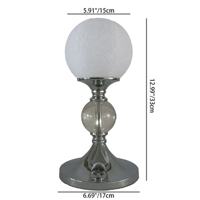 Contemporary Creative Moon Globe Iron Plastic Glass 1-Light Table Lamp For Bedroom