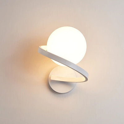 Modern Simplicity Sphere Iron Glass 1-Light Wall Sconce Lamp For Bedroom