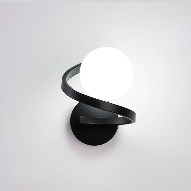 Modern Simplicity Sphere Iron Glass 1-Light Wall Sconce Lamp For Bedroom