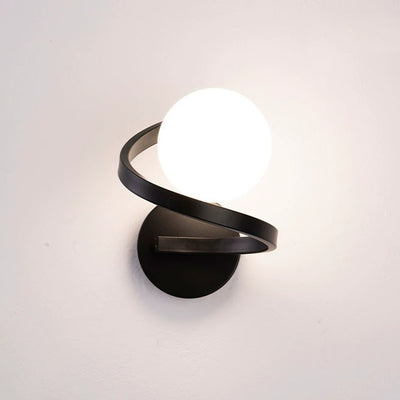 Modern Simplicity Sphere Iron Glass 1-Light Wall Sconce Lamp For Bedroom