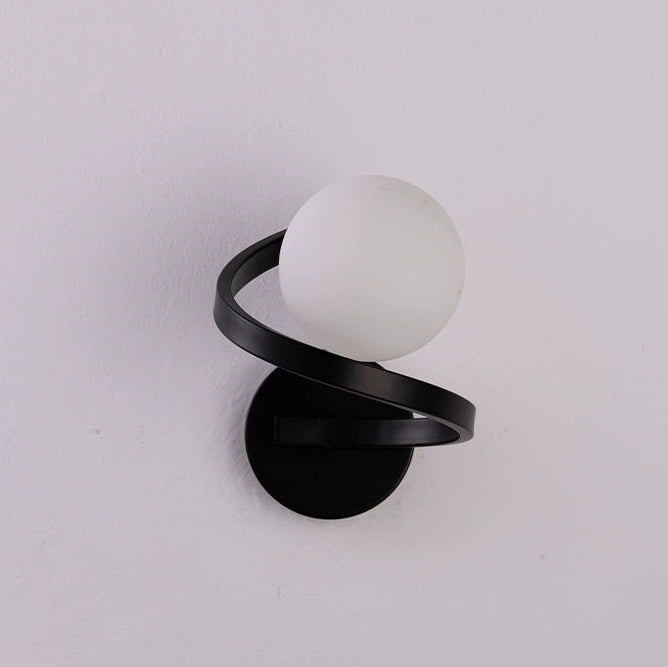 Modern Simplicity Sphere Iron Glass 1-Light Wall Sconce Lamp For Bedroom