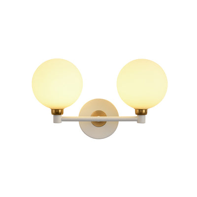 Modern Simplicity Globe Iron Glass 2-Light Wall Sconce Lamp For Bedroom