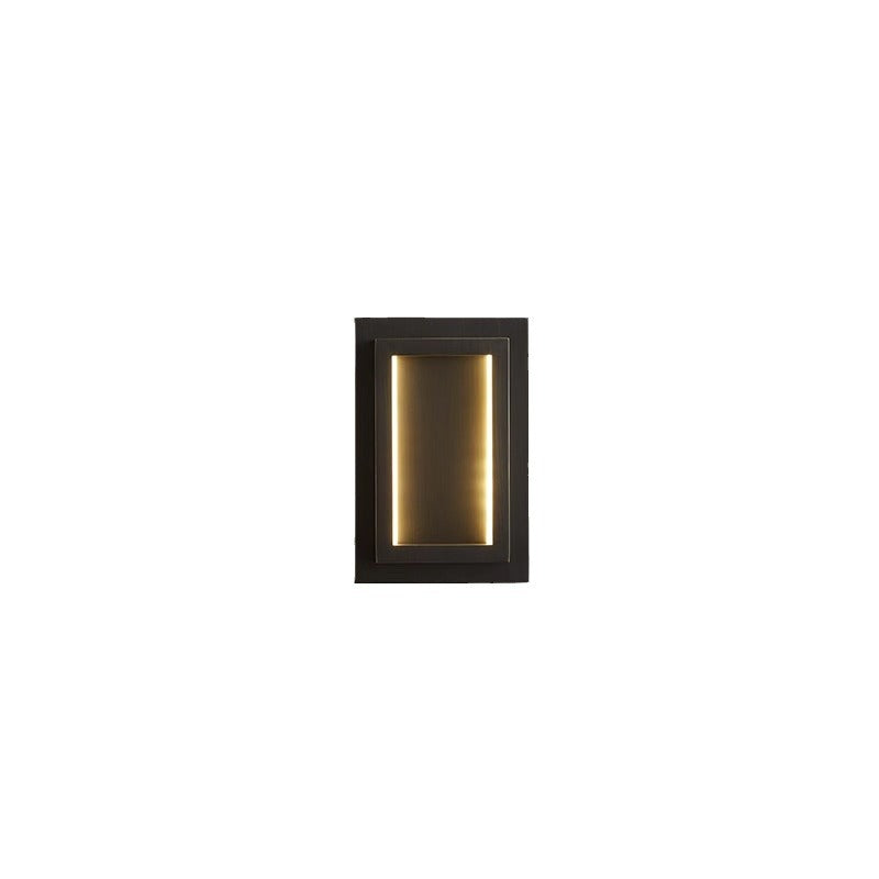 Modern Luxury Rectangular Copper LED Wall Sconce Lamp For Bedroom