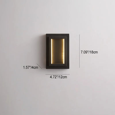 Modern Luxury Rectangular Copper LED Wall Sconce Lamp For Bedroom