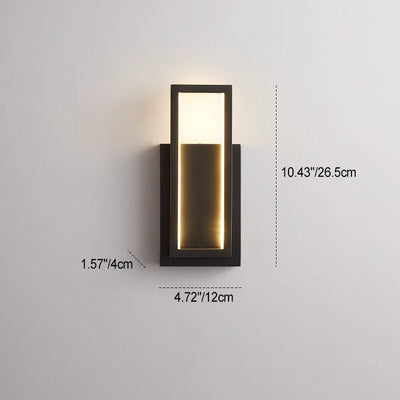 Modern Luxury Rectangular Copper LED Wall Sconce Lamp For Bedroom