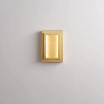 Modern Luxury Rectangular Copper LED Wall Sconce Lamp For Bedroom