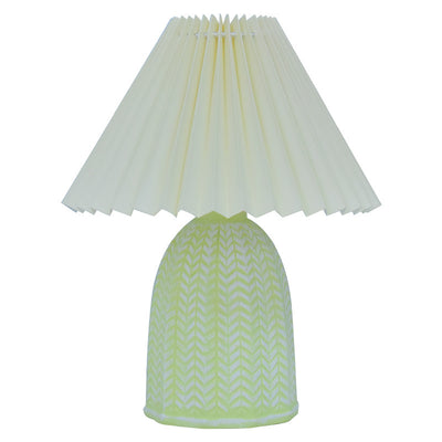 Contemporary Nordic Frustum Cone Fabric Ceramic 1-Light Table Lamp For Bedroom