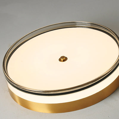 Contemporary Nordic Round Copper Acrylic LED Flush Mount Ceiling Light For Bedroom