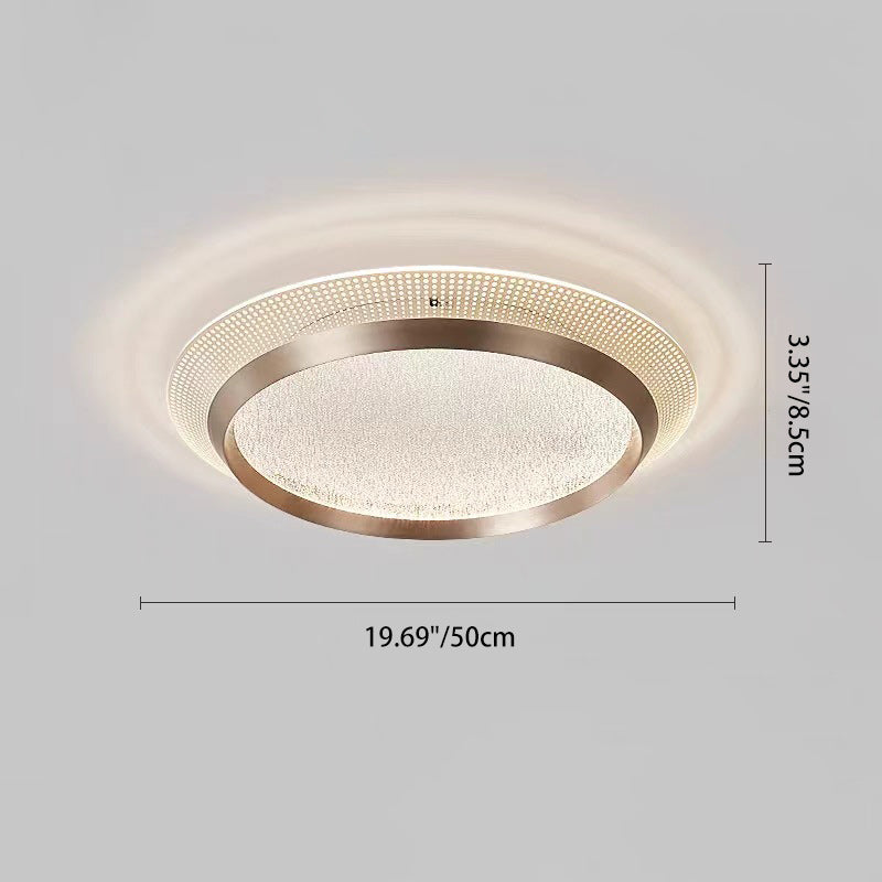 Contemporary Scandinavian Round Aluminum Acrylic LED Flush Mount Ceiling Light For Bedroom