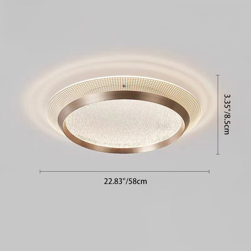 Contemporary Scandinavian Round Aluminum Acrylic LED Flush Mount Ceiling Light For Bedroom