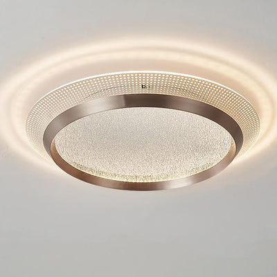 Contemporary Scandinavian Round Aluminum Acrylic LED Flush Mount Ceiling Light For Bedroom