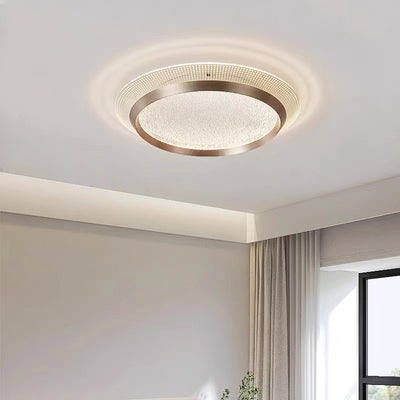 Contemporary Scandinavian Round Aluminum Acrylic LED Flush Mount Ceiling Light For Bedroom