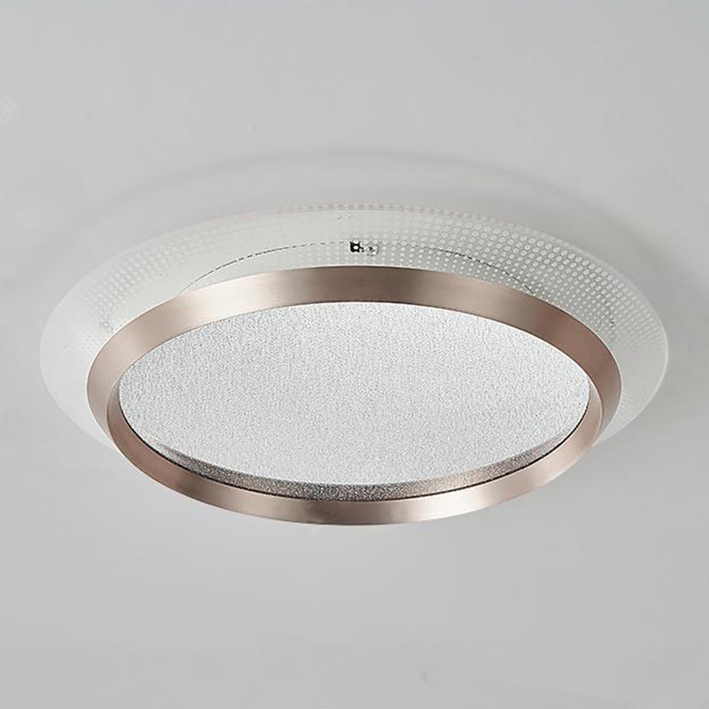 Contemporary Scandinavian Round Aluminum Acrylic LED Flush Mount Ceiling Light For Bedroom