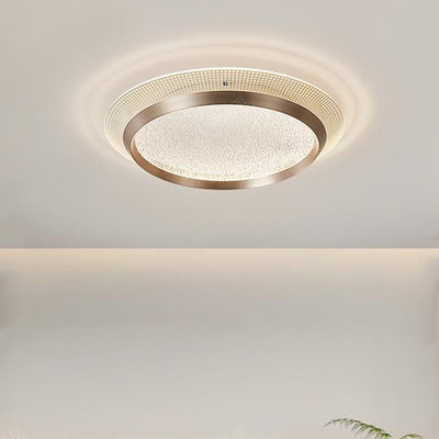 Contemporary Scandinavian Round Aluminum Acrylic LED Flush Mount Ceiling Light For Bedroom